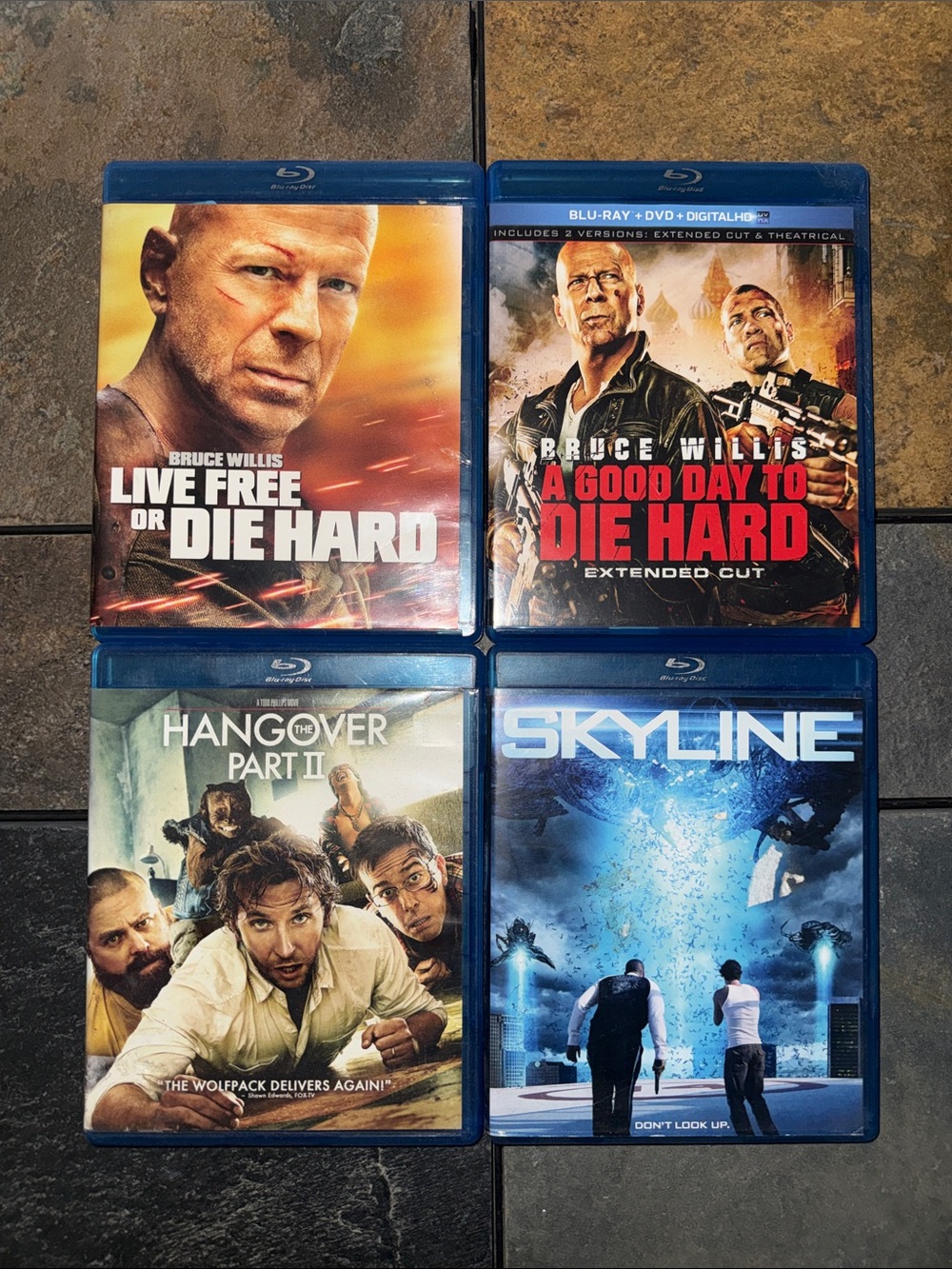 4 Blu-Ray Bundle Live Free Die Hard, Skyline‎ etc